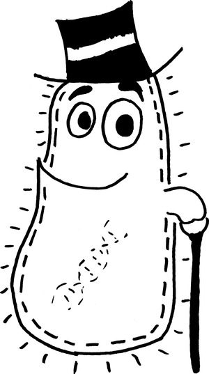 Dibujo de una bacteria.