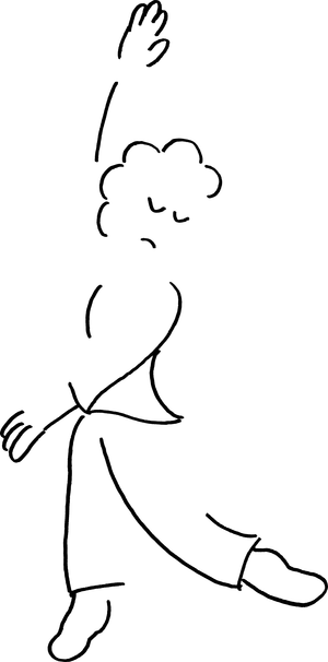 Dibujo de una bailarina que realiza una pirueta.
