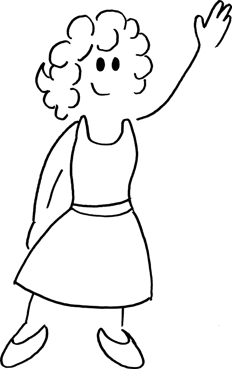 Dibujo de una mujer con un vestido.