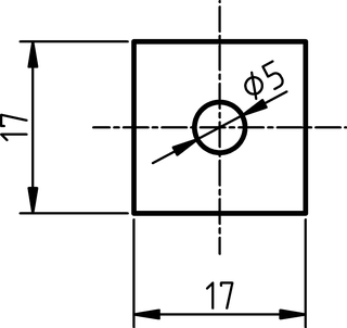 Dimensiones de los cortes para hacer la expansión de la
     cabeza del tornillo de fijación de la base.