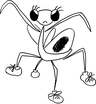 Dibujo de una mantis en actitud defensiva.