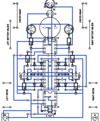 Diseño de la placa del circuito del cochecito.
