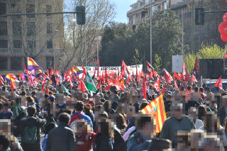 Los manifestantes llegan a Atocha.