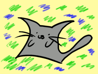 Dibujo de un gatito marchoso.